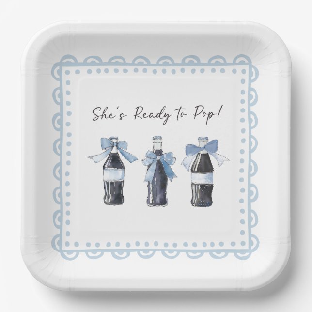 Blue Baby Soda Ready to POP Paper Plate (Front)