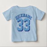 Blue Baby | Sports Jersey Design Baby T-Shirt<br><div class="desc">Blue Baby | Sports Jersey Design • Baby T-Shirt</div>
