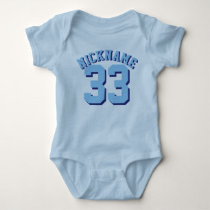 Blue Baby Sports Jersey Design Bodysuit
