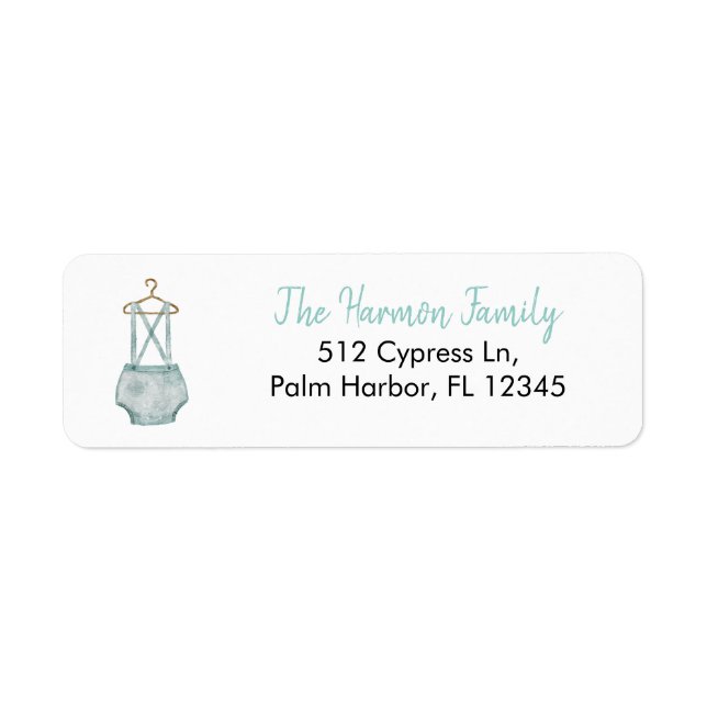 Blue Baby Suspender Address Labels (Front)