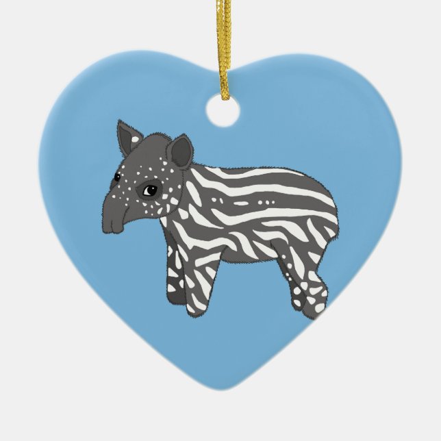 blue baby tapir ceramic tree decoration (Front)