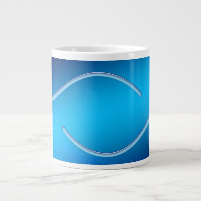 Blue Background Abstract Design Banner Large Coffee Mug (Front)