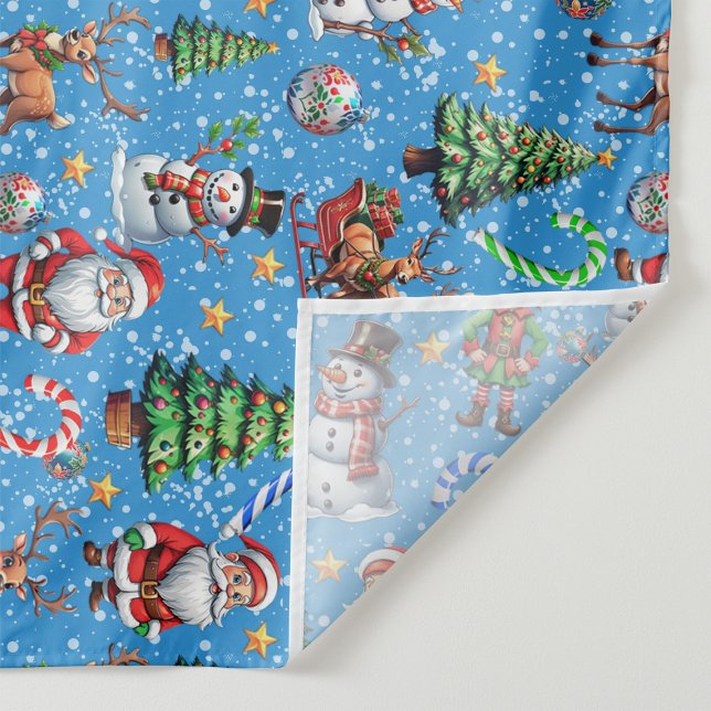 Blue Background Christmas Decorative Pattern Tapestry (Creator Uploaded)