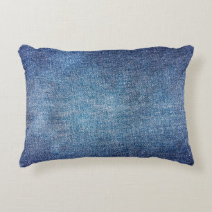 Blue background, denim jeans texture background. D Decorative Cushion