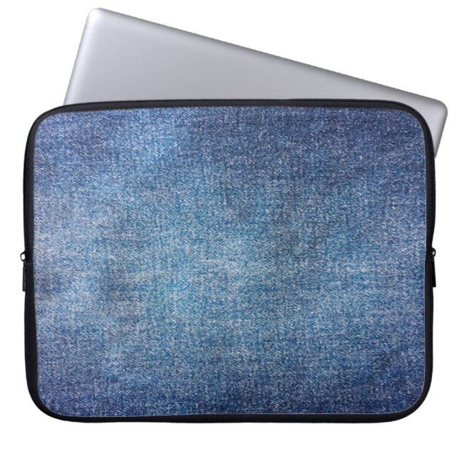 Blue background, denim jeans texture background. D Laptop Sleeve (Front)