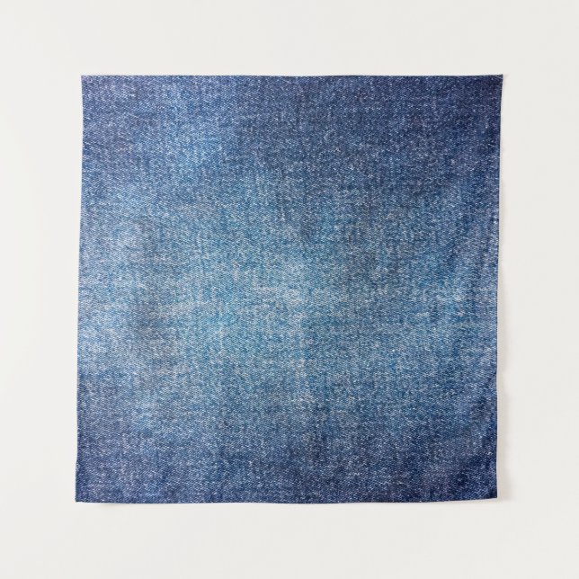 Blue background, denim jeans texture background. D Tapestry (Front)