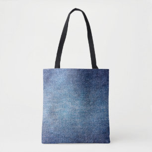 Blue background, denim jeans texture background. D Tote Bag