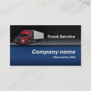 Blue Background Red Truck Business Card