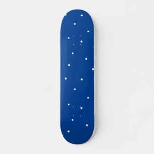  Blue background white polkadots Skateboard