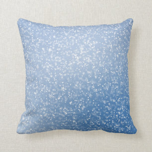 Blue Background White Sparks Cushion