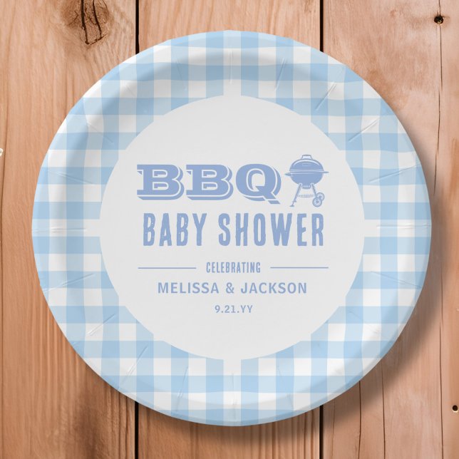 Blue Backyard BBQ Baby Shower  Paper Plate (Creator Uploaded)