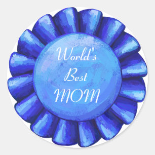 Blue Badge, World's Best MOM Classic Round Sticker