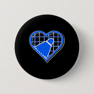 Blue Badminton Heart For Badminton Lovers 6 Cm Round Badge