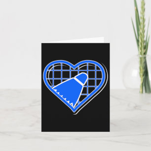 Blue Badminton Heart For Badminton Lovers Card