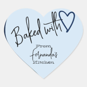 Blue Baked with Love Baking From The Kitchen Of Heart Sticker