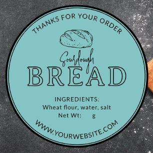 Blue Bakery Sourdough Bread Thank You Sticker