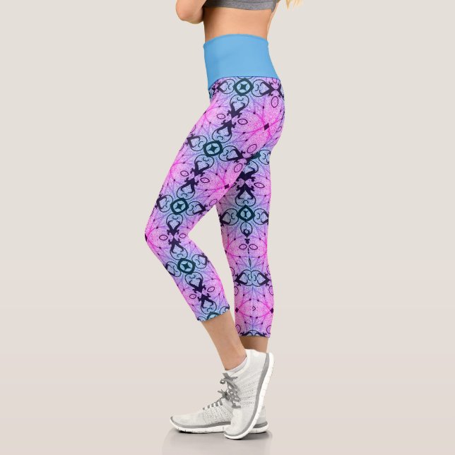 blue balance capri leggings (Left)