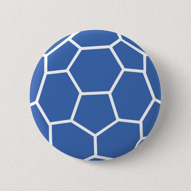 blue ball handball 6 cm round badge (Front)