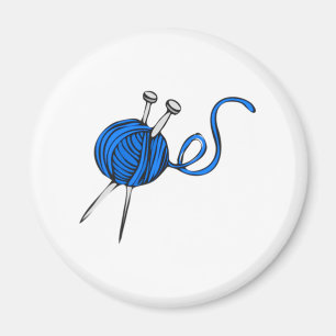 Blue Ball of Yarn Magnet