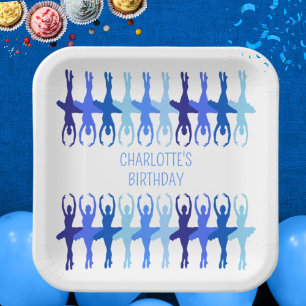 Blue Ballerina Group Silhouettes Personalised Paper Plate