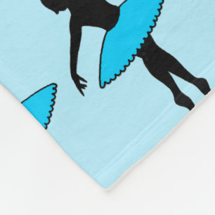 Blue Ballerina Silhouettes Dance Teacher Ballet Fleece Blanket