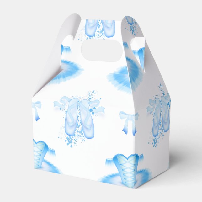 Blue Ballet Birthday Tutu & Pointe Shoes Favour Box (Front Side)