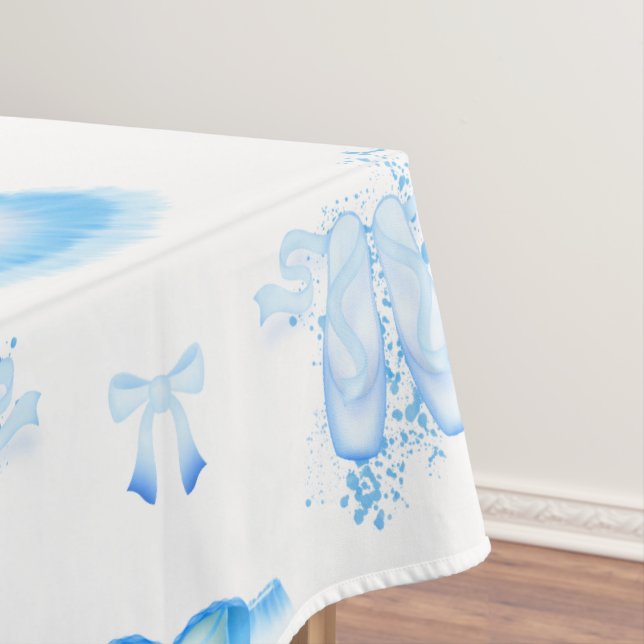 Blue Ballet Birthday Tutu & Pointe Shoes Tablecloth (In Situ)