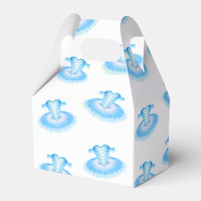 Blue Ballet Birthday Tutu Watercolour Favour Box (Front Side)
