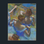 Blue Ballet Dancers Edgar Degas Postcard<br><div class="desc">Blue Dancers Postcard by French impressionist artist Edgar Degas.
Degas is famous for his drawings and oil paintings of dancers and many of his works depict ballet dancers in movement.</div>