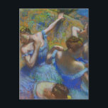 Blue Ballet Dancers Edgar Degas Postcard<br><div class="desc">Blue Dancers Postcard by French impressionist artist Edgar Degas.
Degas is famous for his drawings and oil paintings of dancers and many of his works depict ballet dancers in movement.</div>