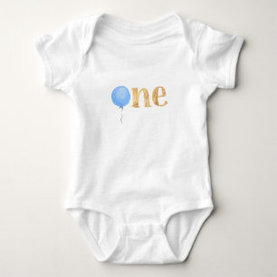 Blue Balloon 1st Birthday Baby Bodysuit