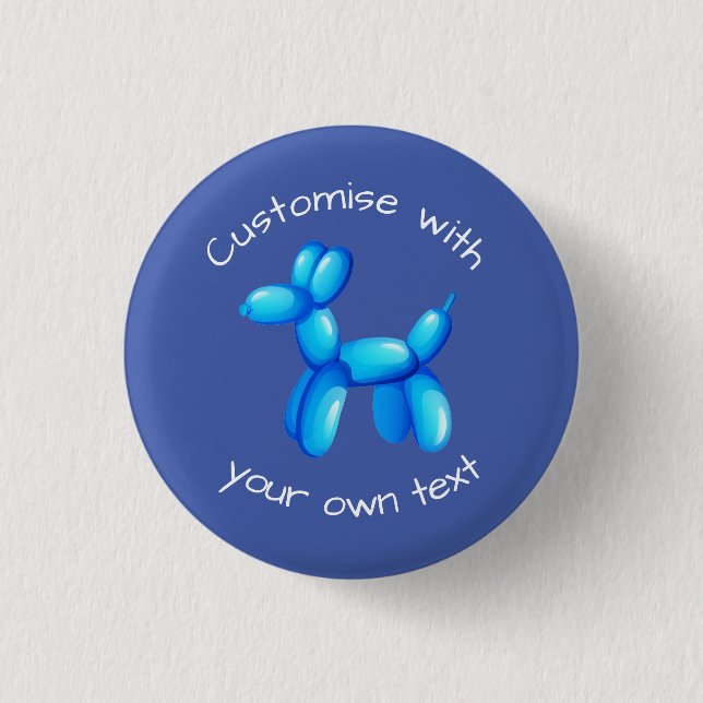 Blue Balloon Animal Dog 3 Cm Round Badge (Front)