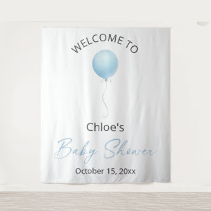 Blue Balloon Baby Shower Tapestry