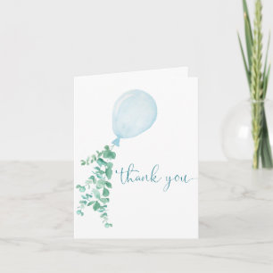 Blue Balloon Baby Shower Thank You  Invitation