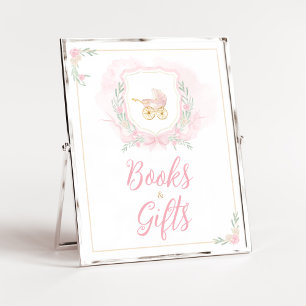 Blue Balloon Elephant Baby Shower Books and Gifts Poster
