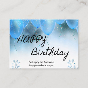 Blue Balloon Happy Birthday Greeting Card