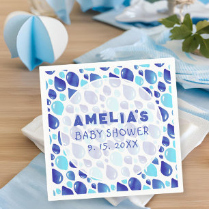 Blue Balloon Pattern Baby Girl Baby Shower Napkin