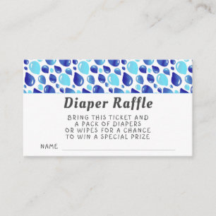 Blue Balloon Pattern Baby Shower Diaper Raffle Enclosure Card