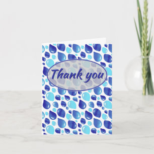 Blue Balloon Pattern Boy Baby Shower  Thank You Card
