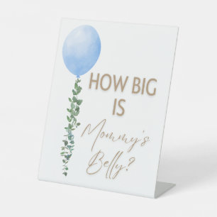 Blue Balloon Watercolor Boy Baby Shower Pedestal Sign