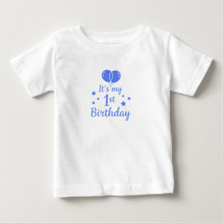 Blue Balloons 1st Birthday   Baby T-Shirt