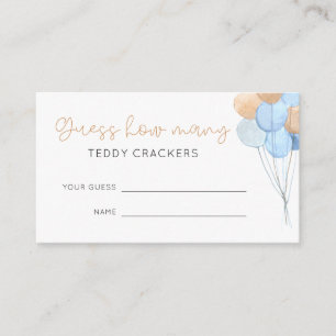 Blue Balloons Baby Shower Guessing Game Enclosure Card