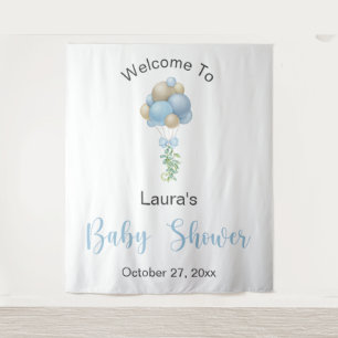 Blue Balloons Baby Shower Tapestry
