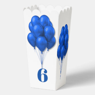 Blue Balloons Childs Birthday Age Template Favour Box