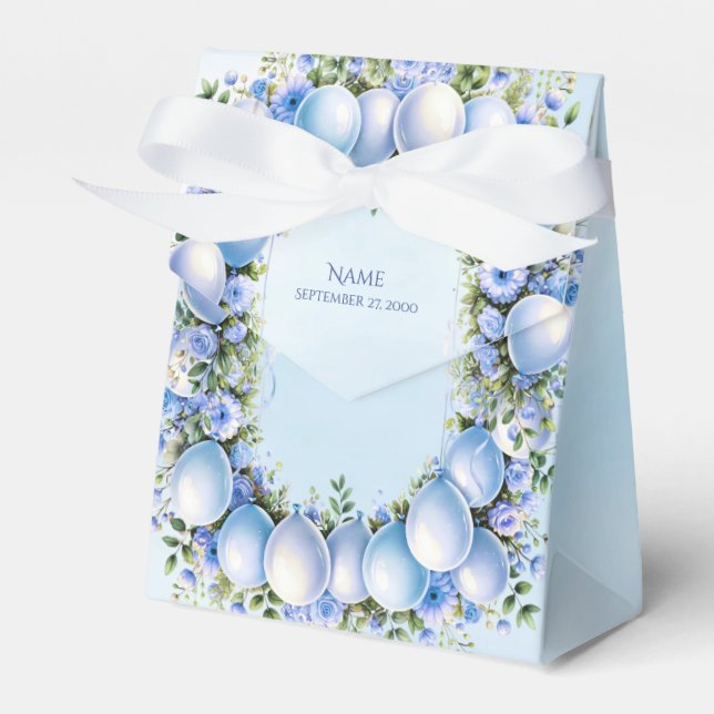 Blue Balloons Favour Box (Front Side)