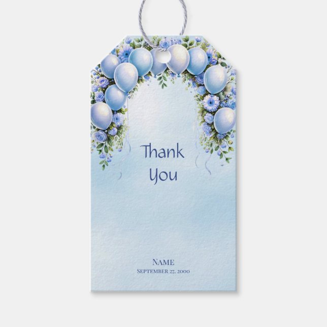 Blue Balloons Gift Tag (Front)