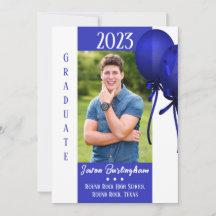 Blue Balloons Graduation Announcement