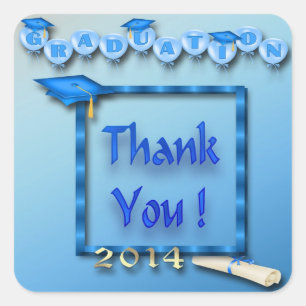 Blue Balloons Graduation Thank You envelope seal