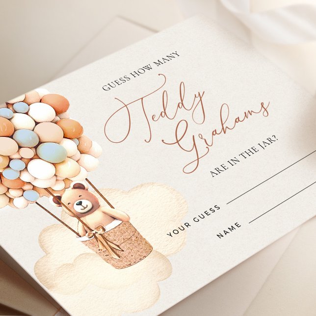 Blue Balloons Guess How Many Grahams Tickets Enclosure Card (Creator Uploaded)