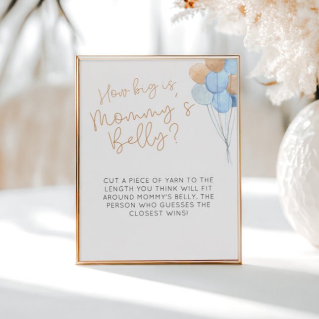 Blue Balloons How Big Is Mummy's Belly Sign (Creator Uploaded)